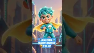 🚀 Zibo is Flying! 🏙️ Superhero Adventure in the City! #Shorts