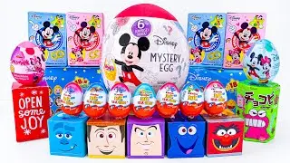 ASMR DISNEY Mickey vs Kinder SQUISHY Mystery Toys UNBOXING | NO TALKING