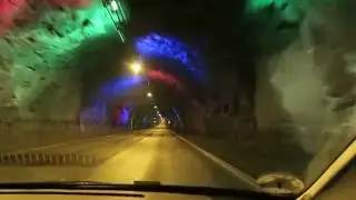 Nordoya tunnel, light art Tr&oacute;ndur Patursson