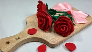 Bunga MAWAR dari Kain FLANEL | FLANNEL ROSE | Diy FLANNEL FELT