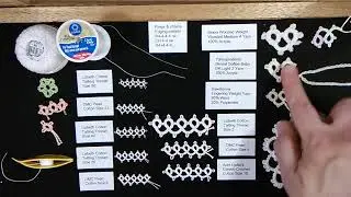 shuttle tatting - samples board and how to tat using different fibers