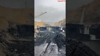 Rainy Season in Open Cast Mine | Dragline + Waterfall View #shortsfeed #shorts #yt #trending