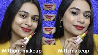 JUST HERBS AYURVEDIC LIPSTICKS REVIEW & SWATCHES WITH AND WITHOUT MAKEUP | Honeyprajapati