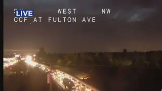 Both Directions Of Cap City Freeway Freeway Close At Watt Avenue