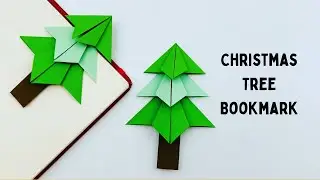 DIY Paper Christmas Tree Corner Bookmark / Bookmark Making / Origami Bookmark / Paper craft