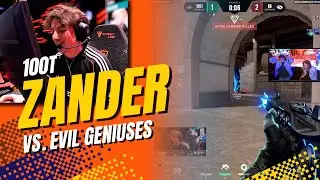 Реакция комментаторов на 100T Zander CRAZY 1v3 CLUTCH против EG | VCT Americas 2025