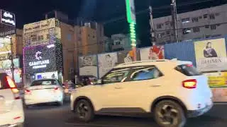 Beautiful 👌😍❤️Bandar road (MG Road) Vijayawada with Shopping malls and lighting 