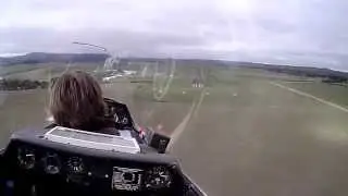 Glider Side Slip Landing from inside the glider