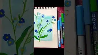 Floral painting |Brush pen art #youtubeshorts #art #easyartlover #shorts #trending