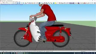 SketchUp 2017 + MSPhysics Honda classic bike &copy;11-Jul-2021