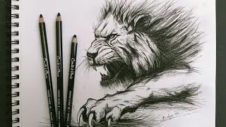 Dibujos a Lápiz #43 | Dibujando un imponente león - Dibujos para principiantes.