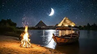 Relaxing Sleep Ambience: Moonlit Pyramids & Nile Sounds #meditation #beautiful #relax #sleep #calm