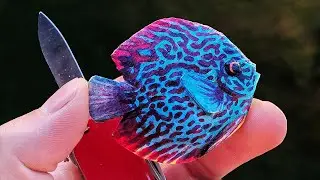 Whittle a Simple Discus Fish out of Wood | Step-By-Step Beginner Tutorial