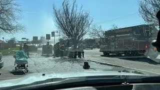 Woman falls through manhole after getting off bus in Roy
