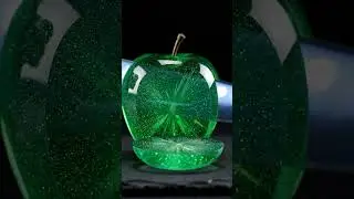 Satisfying Crystal Emerald Apple Macro Slice ASMR