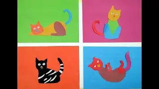 paper collage l stop Motion l paper craft l cat paper collage