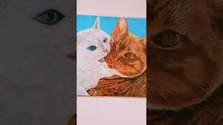 ''Кот и Киса''картина маслом ,влюблённые коты уникальный подарок для твоей пары#art #artist #картина