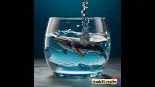 Tiny Whale Swimming in a Glass of Water | Hyper-Realistic Animation #shorts #viralvideo #animation