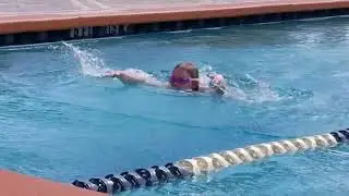 Savannah swims breast stroke at Mariott West Palm Beach