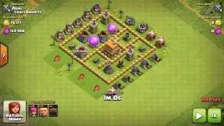 Best Town Hall or TH 5 Defense Base Strategy against Clash of Clan Enemy Raid