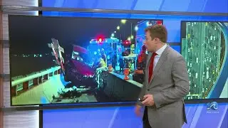 Video shows car stuck between barriers at Willoughby Bay Bridge