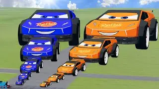 Big & Small Colors Tesla Cybertruck Lightning Mcqueen vs Trains Thomas | BeamNG.Drive