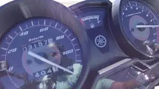 Yamaha YBR 125 top speed 0-128 Km/h (downhill)