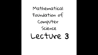Mathematical Foundation of Computer Science | Lecture 3 | Master's of Computer Application | MCA