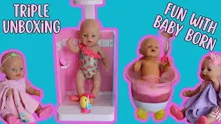 Baby Born Magic Girl, Walk-in Shower & Bathtub | Triple Unboxing, Setup & Pretend Play Fun!
