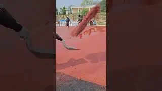 synthatic running track top layer  laying #synthetic #runningtrack #rubber