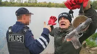 Découverte d'une mitrailleuse sous l'eau en pêche à l'aimant : la police débarque !