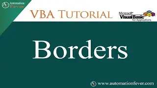 Applying Borders in VBA | Excel VBA Tutorial in Hindi