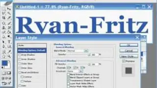 Artistic Font in Photoshop Drop Shadow, Bevel & Emboss Effect