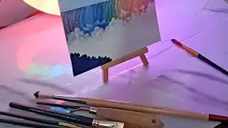 How to paint Rainbow water fall easy painting /with acrylic paint /easy canvas painting ideas