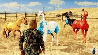 Arthur Morgan Tames Beautiful American Paint Horses at a Colorful Ranch in the Great Plains 🐎🌾🎨