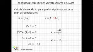 35 Producto escalar entre dos vectores perpendiculares
