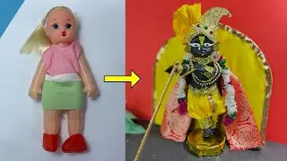 Radha Raman jI making with Old Doll😲/Doll's Makeover/Krishna Doll Making
