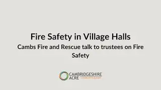 Fire Safety in Village Halls