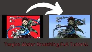 Minecraft Tanjiro Water Breathing Pixel Art Tutorial (Demon Slayer)