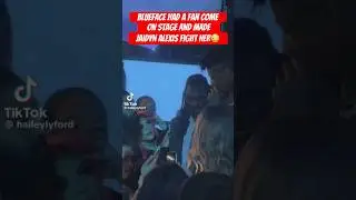 Blueface had a fan come on stage and made Jaidyn Alexis fight her😳 #blueface #jaidynalexis #fight