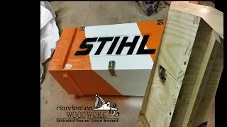 017 Chainsaw storage/rustic toolbox, hand cut dove tails, recycled pallets