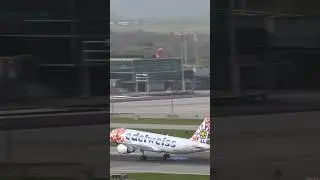 Edelweiss A320 ( Help Alliance Livery ) landing at the Zurich Airport