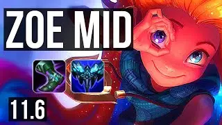 ZOE vs YASUO (MID) | Rank 3 Zoe, 4/0/6, 1.0M mastery | KR Challenger | v11.6