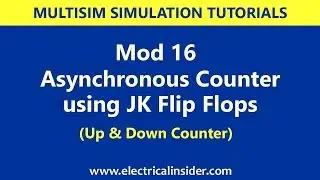 MOD 12 Asynchronous Up Counter using JK Flip Flops (Multisim Simulation Tutorial)