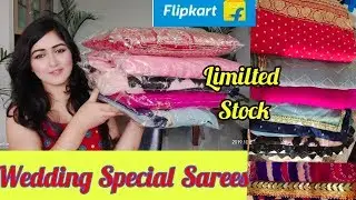FLIPKART SAREE HAUL WEDDING SPECIAL/Bandhej,Silk,georgette HEAVY LOOK PARTY/WEDDING WEAR SAREE