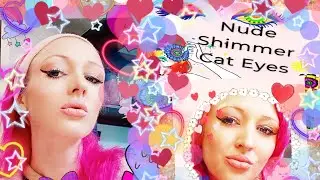 Nude Shimmer Cat Eyes Makeup Tutorial How-To