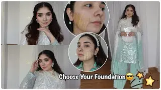 #Shadiseries : Wedding Guest Makeup Graphic Liner || Glam Makeup with White & Sky blue Dress