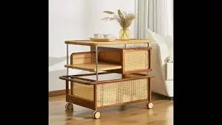 Hand-woven mobile side table - a warm encounter of nature and practicality