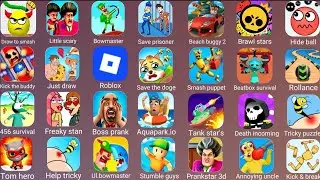 Aquapark.io,Beach buggy racing 2,Beatbox survival,Brawl stars,Draw to smash,Hide ball,Rollance.