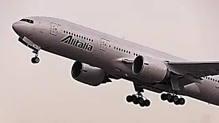Various takeoffs runway 34L at Rome Fiumicino Int'l Airport (FCO/LIRF)